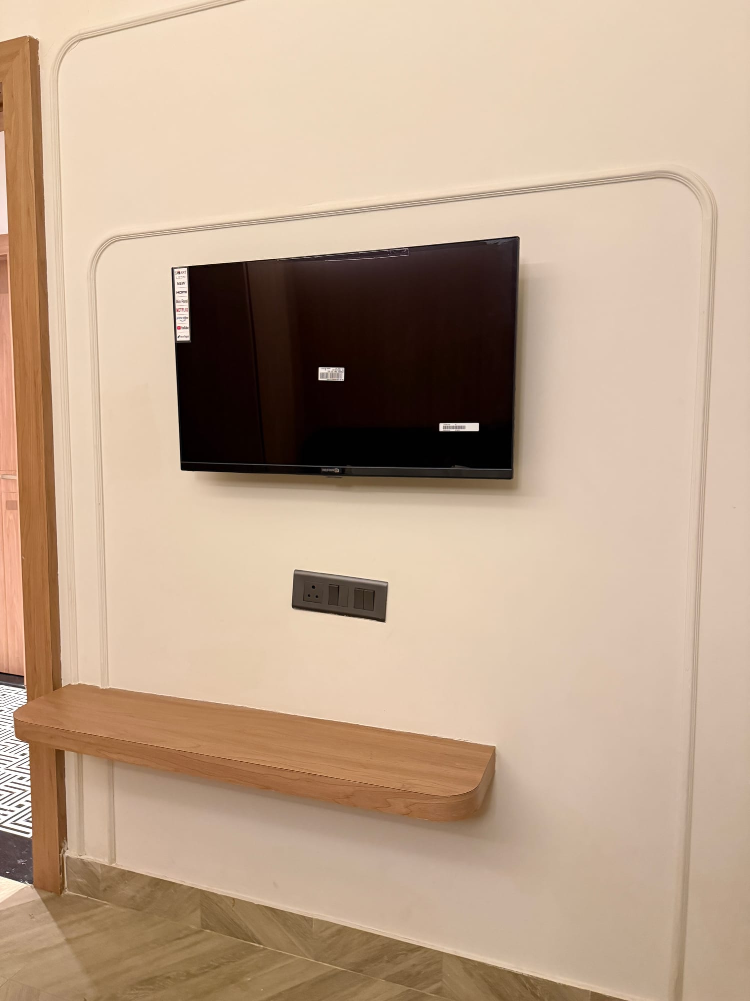Smart TV detail in a Cosmo guest room