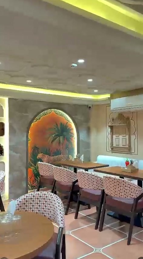 Cafe seating at The Cosmo